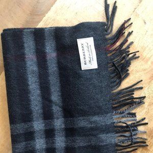 Burberry Giant Icon Check Cashmere Scarf Charcoal Check